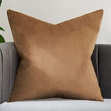 18 x 18 Inches Solid Cushion Case Luxury Modern Square Throw 18" x 18" Brown