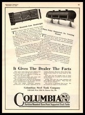 1922 Columbia Partition Mounted 3 Point Supported Truck Tanks Vintage Print Ad