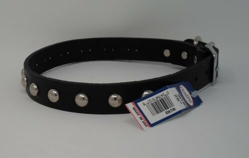 #100LS BLACK LATIGO STUDDED  COLLAR 24 INCHES / FREE BRASS HANG TAG  - Picture 1 of 1