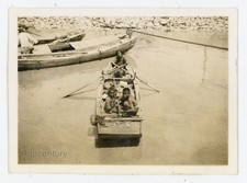 Vintage 1936 China Photograph Tangku Harbor Chinese in Boat Sharp Photo