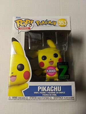 Funko Pop! Games # 553 Pokémon Pikachu (Flocked) Zavvi Exclusive