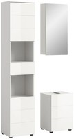 Xonox.Home 3 Tlg. BadmöBel-Set Hochschrank Spiegelschrank Unterschrank Vira Weiß