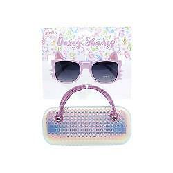 Girls Dazey Shades Flower Print Unicorn tween wayfarer Sunglasses with Case - Picture 4 of 7