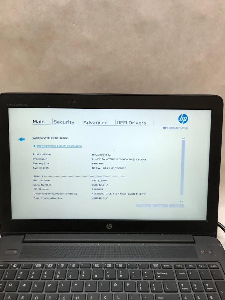 HP ZBook 15 G3 15" Intel i7-6700HQ 2.6GHz 8GB RAM NO HDD/OS Missing Parts - - DW - Image 2 of 4