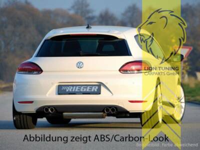 Rieger Heckansatz Heckspoiler Diffusor für VW Scirocco 3 schwarz matt 4 Rohr