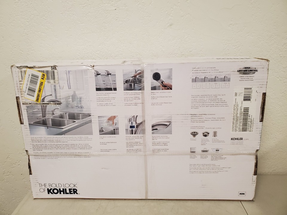 KOHLER Mistos PullOut Sprayer Kitchen Faucet, Stainless Steel (R72510