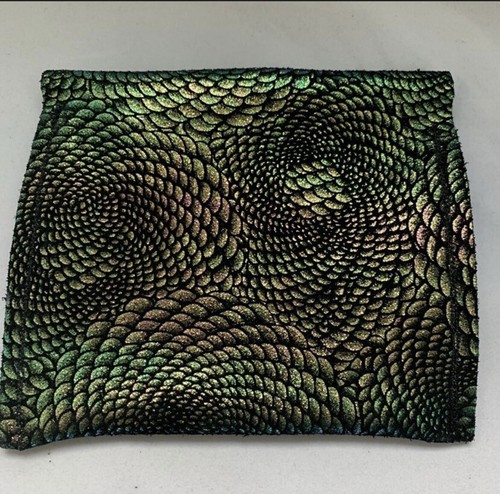Chameleon Metallic Chinese Dragon Leather Agate Coin Purse Credit Card Wallet - Picture 4 of 6