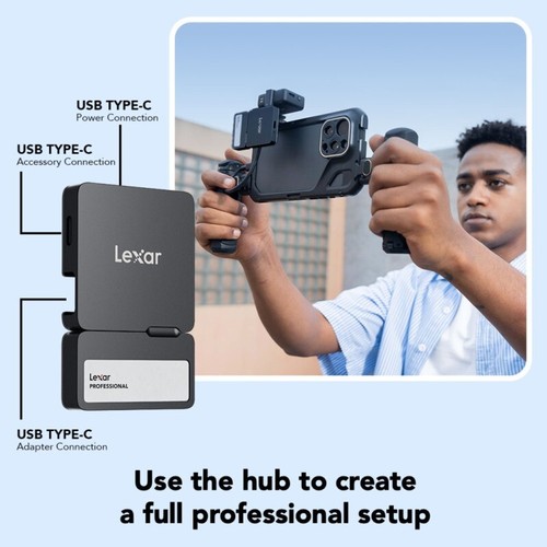 LEXAR Portable USB Type C HUB For SL400 External Solid State Drive Mobile Phone - Picture 2 of 9