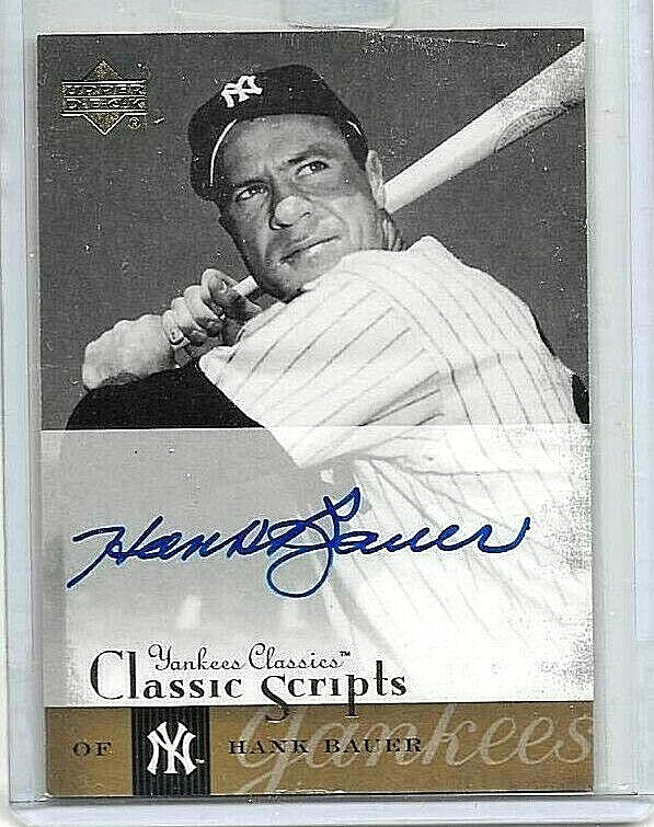 HANK BAUER 2004 UD YANKEES CLASSICS CLASSIC SCRIPTS CERTIFIED 