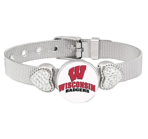 Wisconsin Badgers NCAA Heart Stainless-Steel Bracelet Watch by Game Time NEW Football Wisconsin Badgers NCAA Watches for sale | eBay main image 4