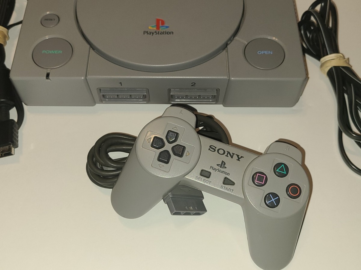 Sony PlayStation 1 PS1 Gray Game Console Full Set Japanese Version Fast  Shipping