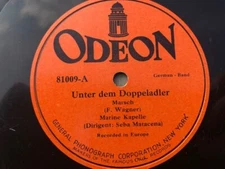 Seba Matacena 78rpm Single 10.5-inch Odeon Records #81009 Unter dem Doppeladler