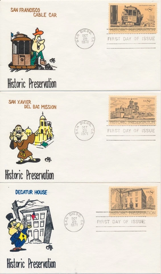 #1440-1443 Historic Preservation set of 4 Ellis Animated cachet First Day covers - Image 2 of 2