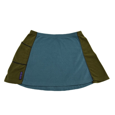Melanzana Micro Grid Skirt Womens Large Blue Green Pocket Made In USA