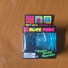 NeeDoh Nice Cube Super Solid Squish Stress Toy Blue New