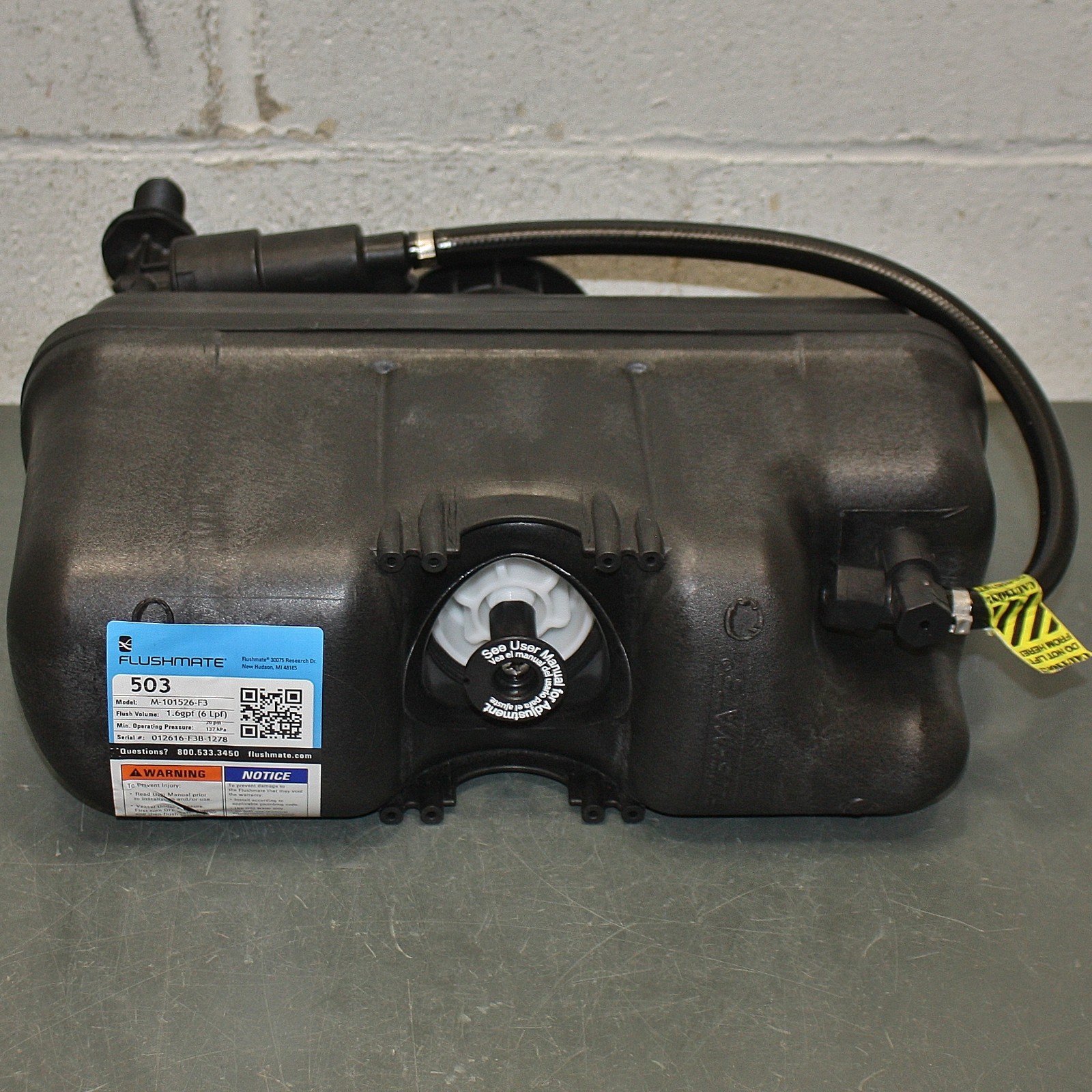 Flushmate Pressure Assist Flushing System M-101526-F3B, for Toilet w/ Pushbutton