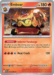 Emboar - White Flare 13/86 - Reverse Holo - NM