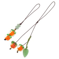 2 Pcs Beaded Phone Charm Wrist Strap Charms Mobile Accessories Pendants