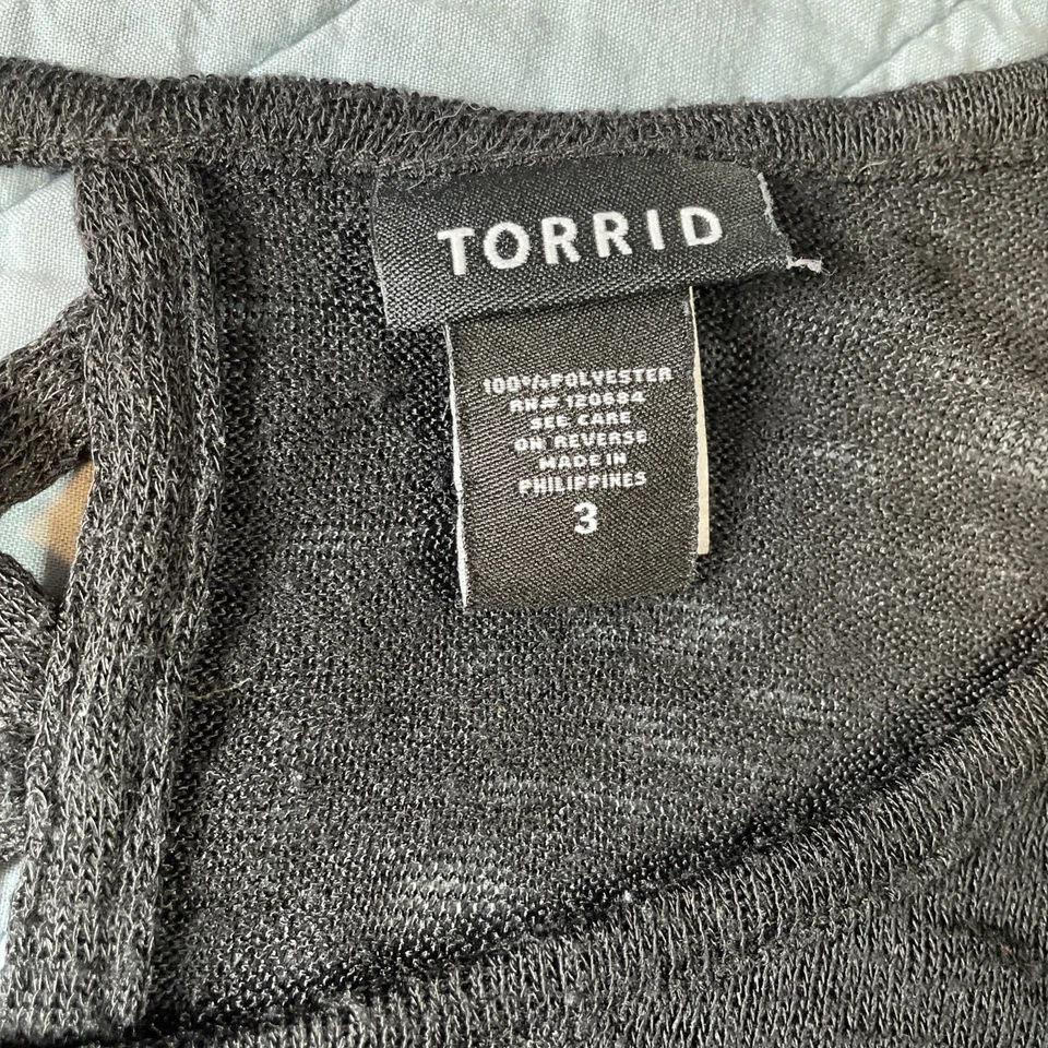 Torrid бак размер 3 X черный на шнуровке назад череп кристалл готики темно мистический панк классный - Изображение 3 из 4