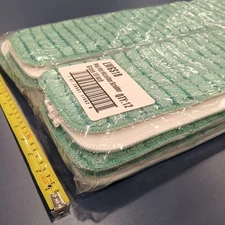 NEW Wet Mop Microfiber Scrubber Heads/Pads, Green 18x5 Inch, Pack of 12 (LWGS18)