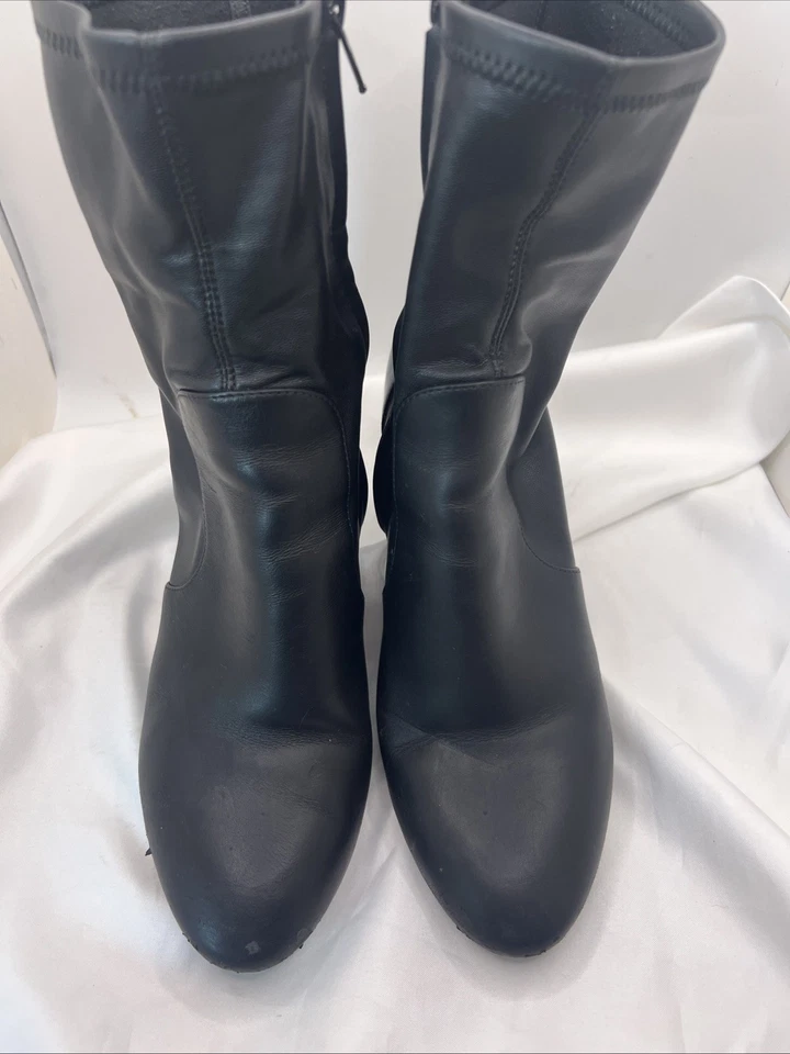 Louis Vuitton Silhouette Negro Cuero Botines Tacones Altos Talla 36 EE. UU. 5,5 Foto 2 de 4