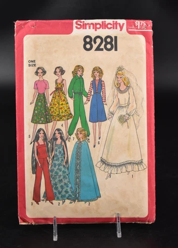 Vintage 1977 Simplicity #8281 Pattern 11.5" Fashion Doll Barbie Clothes CUT