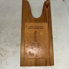 Vintage Wood Embossed Leather Boot Jack  Shoe Puller Remover Strike It Rich Inc