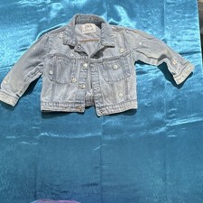 ZARA Girls Light Blue Denim Jacket Floral Embroidered, 3 Years, Long Sleeve