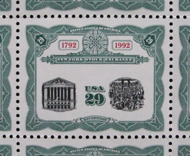 1992 New York Stock Exchange 29-Cent Stamps Lot of 28