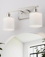 Bathroom Light Fixtures 2-Light, Brushed Nickel Vanity Lights Fixtures, Moder...