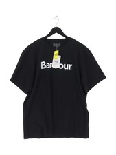 Barbour Men's T-Shirt XXL Black 100% Cotton Basic New with tags
