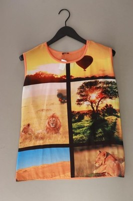   VA Milano Kurzarmbluse Regular Bluse für Damen Gr. 44, XL orange aus Viskose  