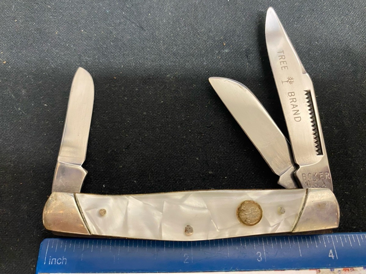 Boker USA Tree Brand 9885 Stockman Knife, Imitation Pearl Handles