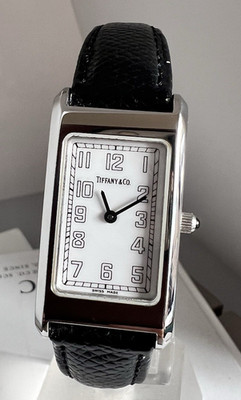 TIFFANY'S & CO Vintage Stainless Steel Tank Watch REF 0D0200411 MOP unused OS SM