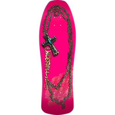 Powell Peralta Skateboard Deck Underhill Cross Pink Foil Old School Reissue