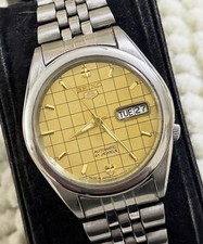 Seiko 5 Automatic Men’s Watch 21 Jewels Gold Dial Japan Made 7S26
