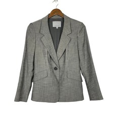 Classiques Entier 6 Women's Gray  Black Blend Single Button Blazer Jacket