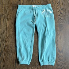 Vintage Aerie Crop Sweatpants Blue Green Medium The Girly Crop 06 Live Love