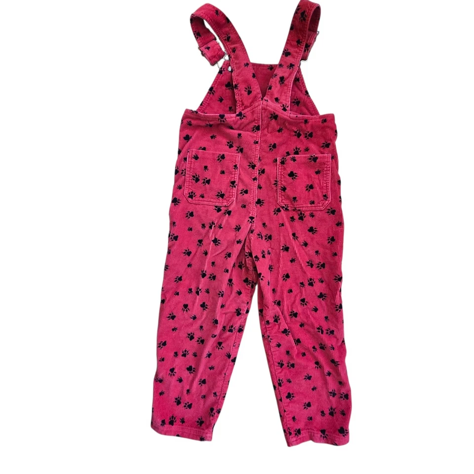 Mono de pana rojo vintage de Disney El Rey León talla 5 estampado de patas negras Foto 4 de 4