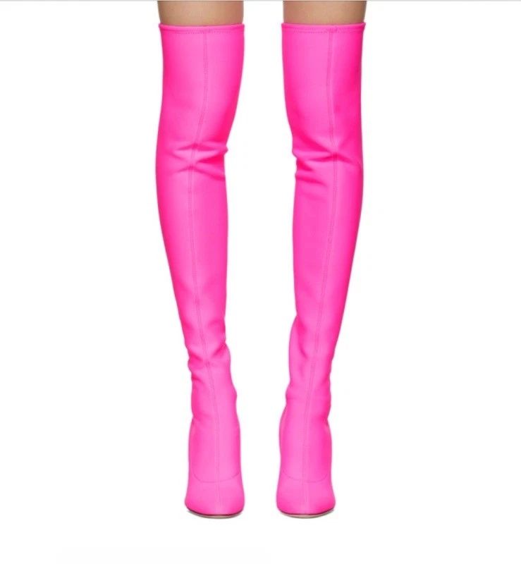 Giuseppe Zanotti Rosa Bimba Sobre la Rodilla Botas Elásticas Hechas en Italia Talla 6/36 Foto 4 de 4