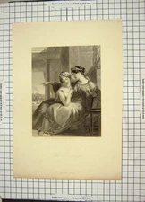 Original Old Antique Print Ladies Robinson Parris Engraving