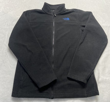 The North Face Fleece Jacket Kids Youth Boys L 14/16 Black Full Zip Pockets