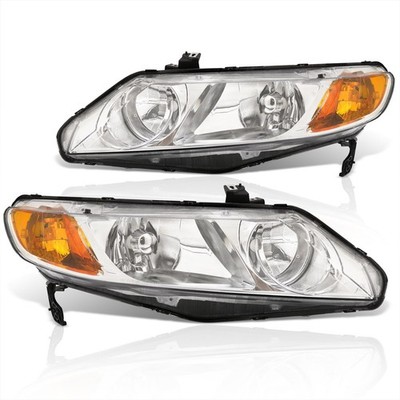 AJP Distributors Chrome Housing Clear Lens Amber Reflector Signal 