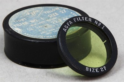 22.2mm (7/8'') Slip-On/Over FILTER AGFA #1 Light Yellow B&W Contrast (Size 27)