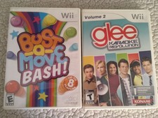 2 Nintendo Wii v.2 Glee Karaoke Revolution&Bust a Move Bash! w/Manuals