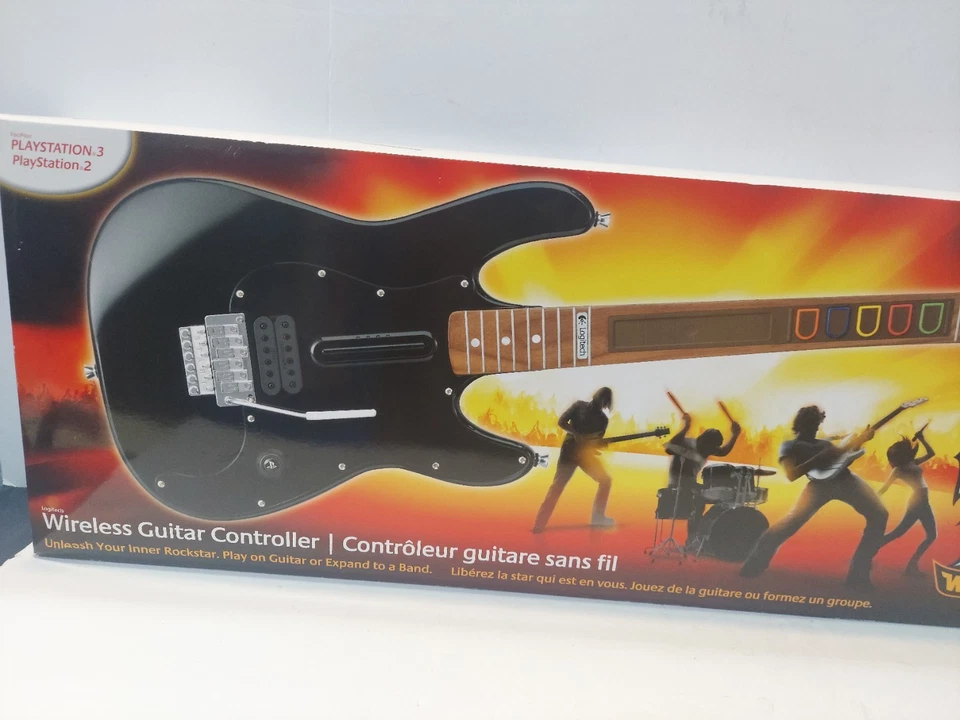 BRAND NEW Logitech Guitar Hero WOODEN Wireless Controller for PS3 PS2 VERY RARE - Image 2 of 4