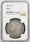 1893 CC Morgan Silver Dollar NGC VF-20