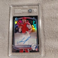 2025 Bowman Chrome Prospect Alirio Ferrebus Auto 4/10 TAG Gem 10 Pop1