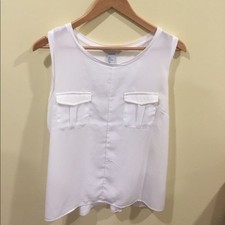 H&M white tank w/ pockets size LARGE like nen