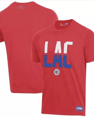 LA Clippers Under Armour Red Combine Authentic City Performance T Shirt Mens M